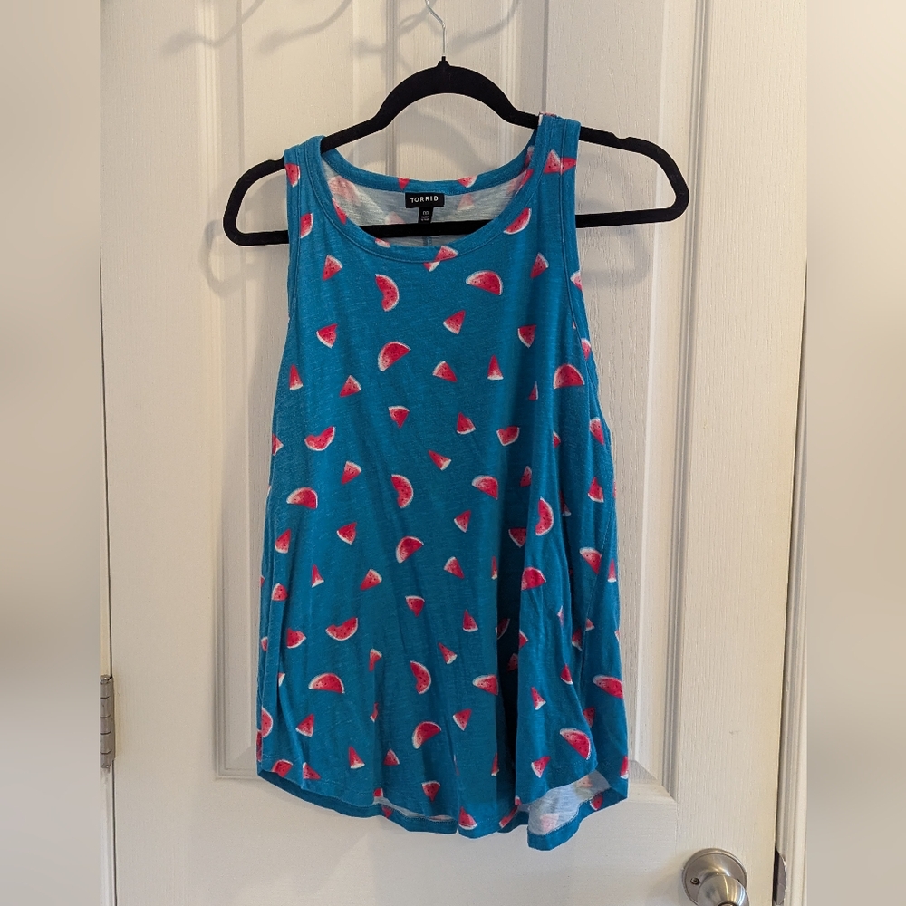 Torrid Blue Watermelon Print Tank Top